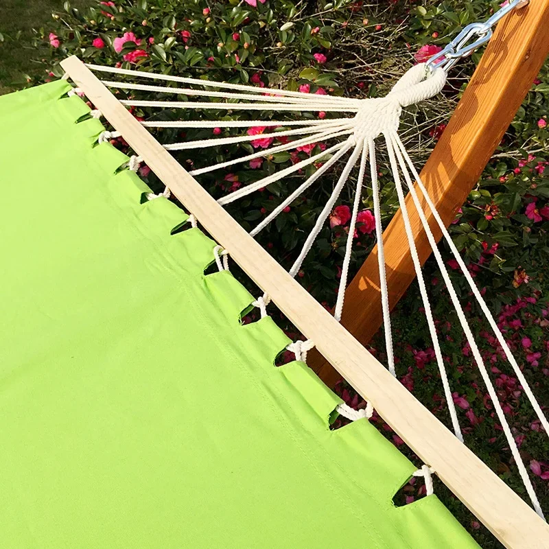 Outdoor portable luxury camping lounge chair garden hanging wooden hammock