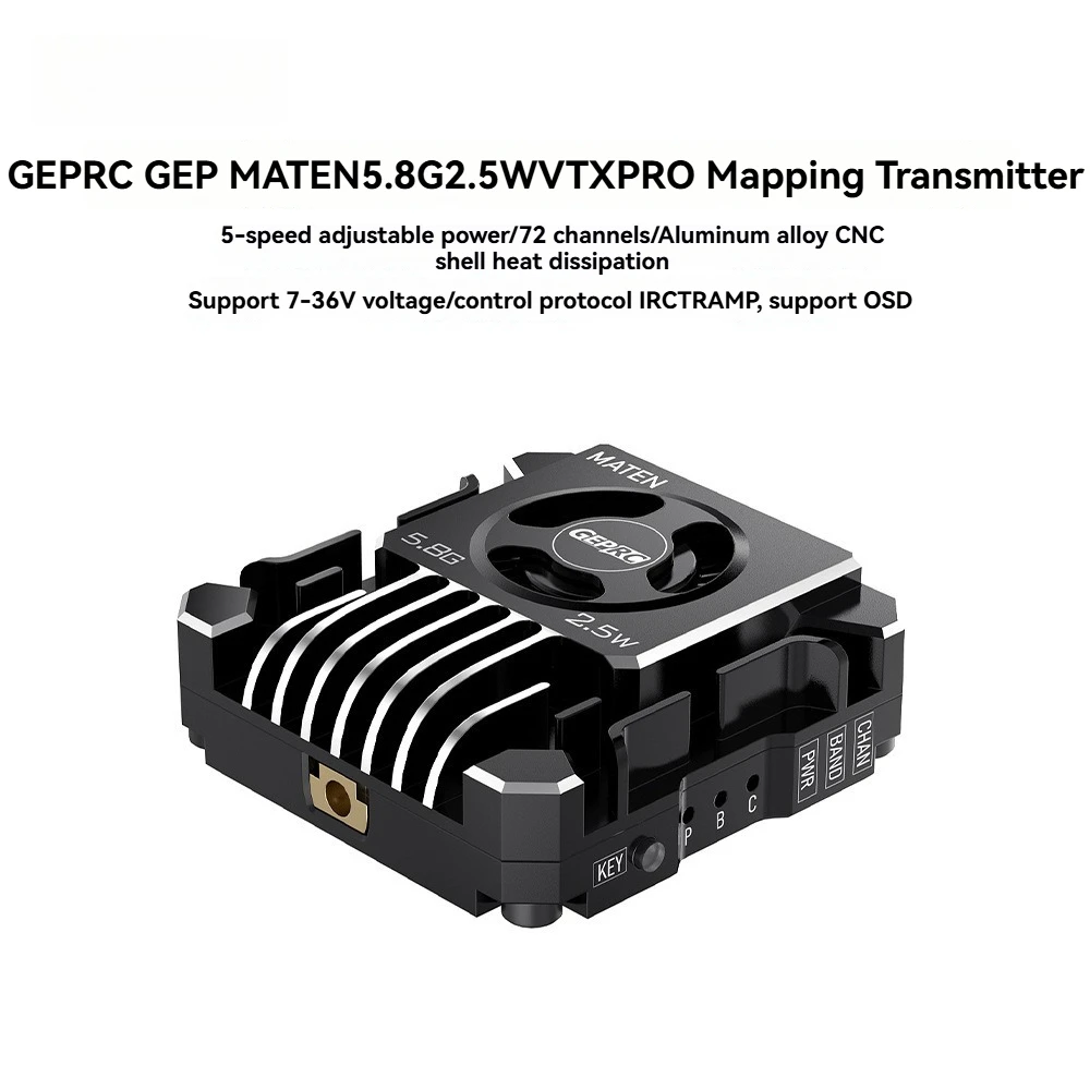 For Suitable for GEPRC MATEN 5.8G 2.5W VTX Cross-border Plastic FPV Image Transmission, Stable OSD Parameter Adjustment