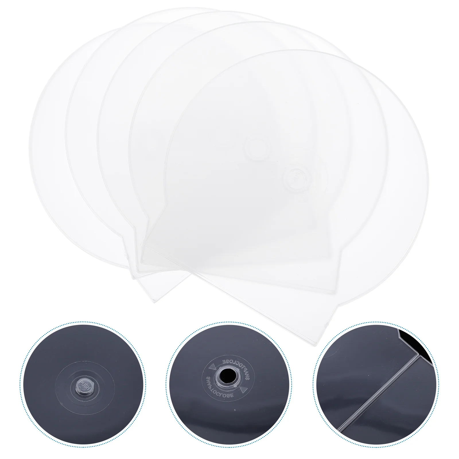

20pcs Cd Box Transparent Plastic Optical Disk Case Semicircular Storage For Cds Dvds Protective Cover Organizer