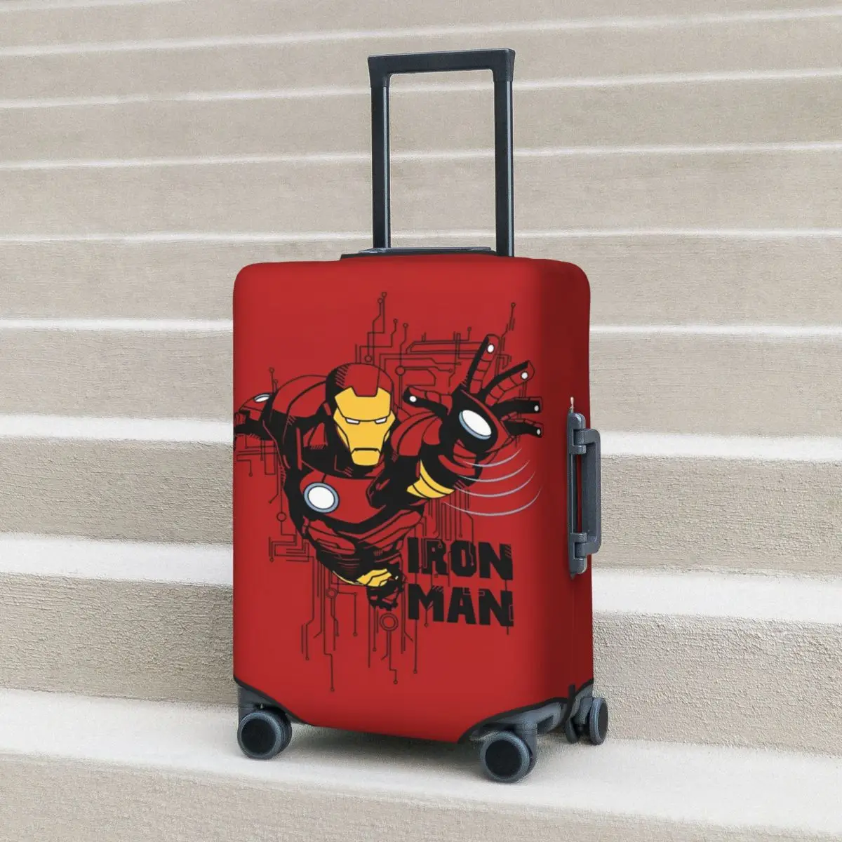 Custom Iron Man 3D Print Suitcase Cover Anime Manga Cruise Trip Protector Vacation Fun Luggage Accesories