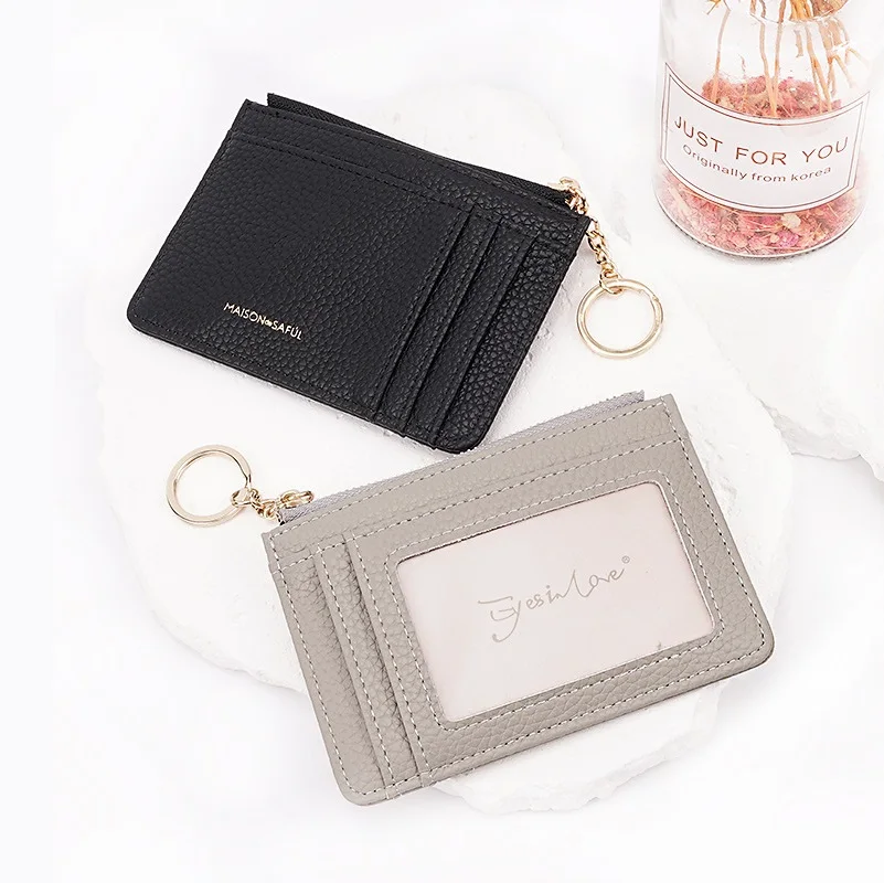 Korean Style Women Card Holders Multifunctional Ladies Card Wallets Zip Female Coin Purses