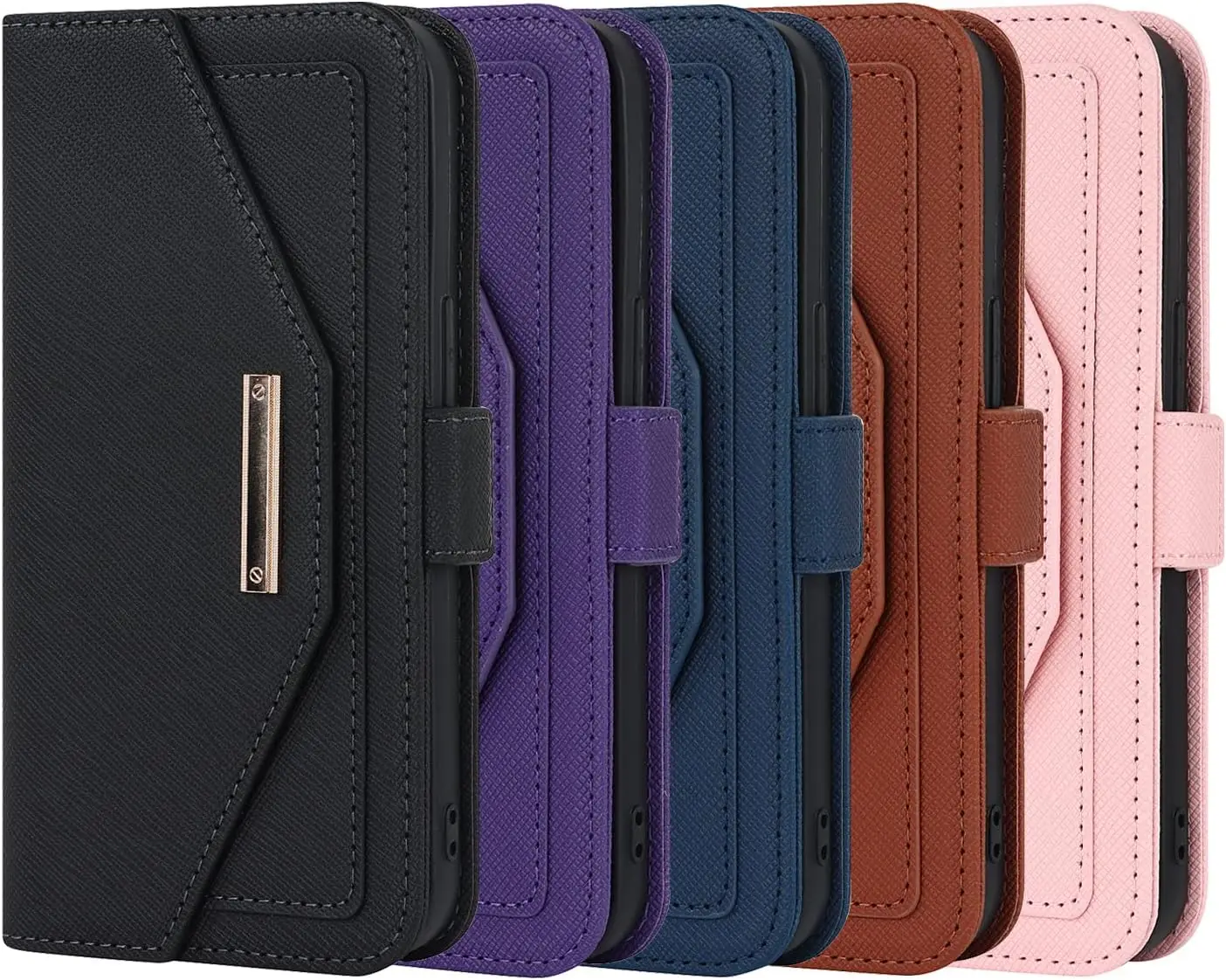 

Crossbody Lanyard Case for iPhone 14/14 Plus/14 Pro/14 Pro Max, Premium Leather Wallet Case with Card Holder[Makeup Mirror]