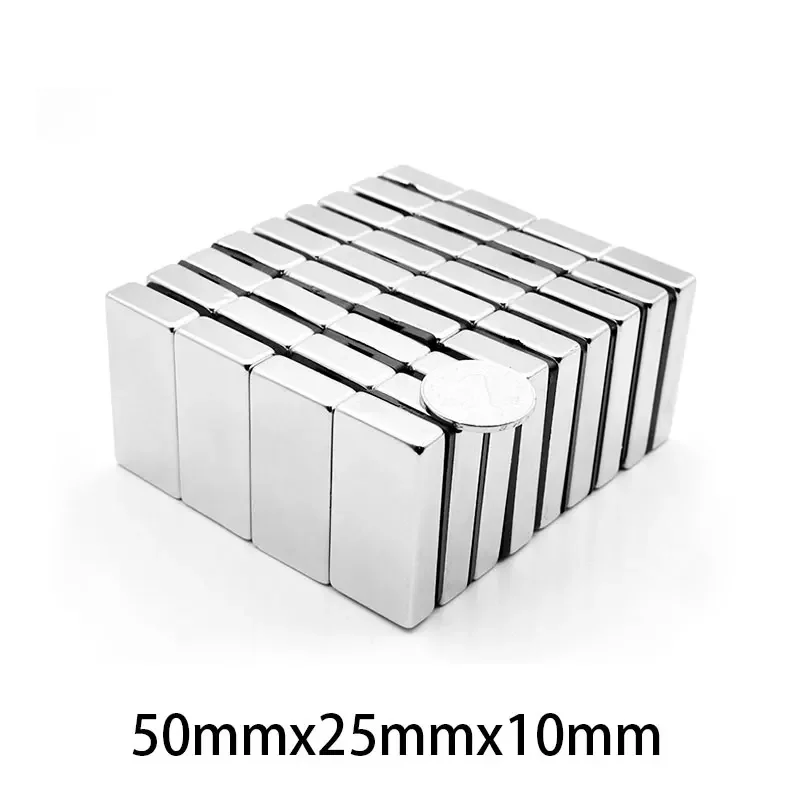 1/2/3/5PCS 50x25x5 50x25x25 50x30x20 50x50x2 50x50x10 50x50x25 mm Block Strong Neodymium Magnet Rare Earth Permanent Magnets