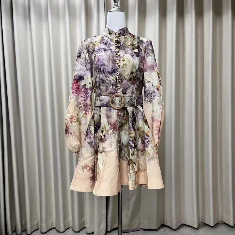 

Women's Dress Floral Linen Elegant Short Dresses Casual Vacation Beach Party Dresses Woman Clothing Fashion Summer Dresses 2025