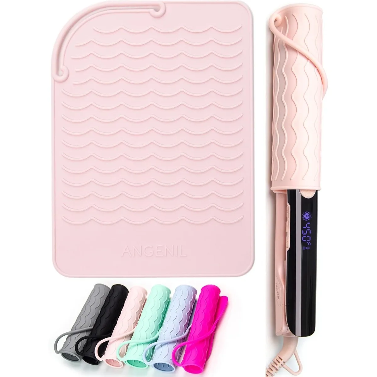

Flexible Silicone Heat Resistant Hair Tool Pad, Non-slip Curling Wand Protective Mat, Travel Foldable Flat Iron Heat Proof Holder Cover