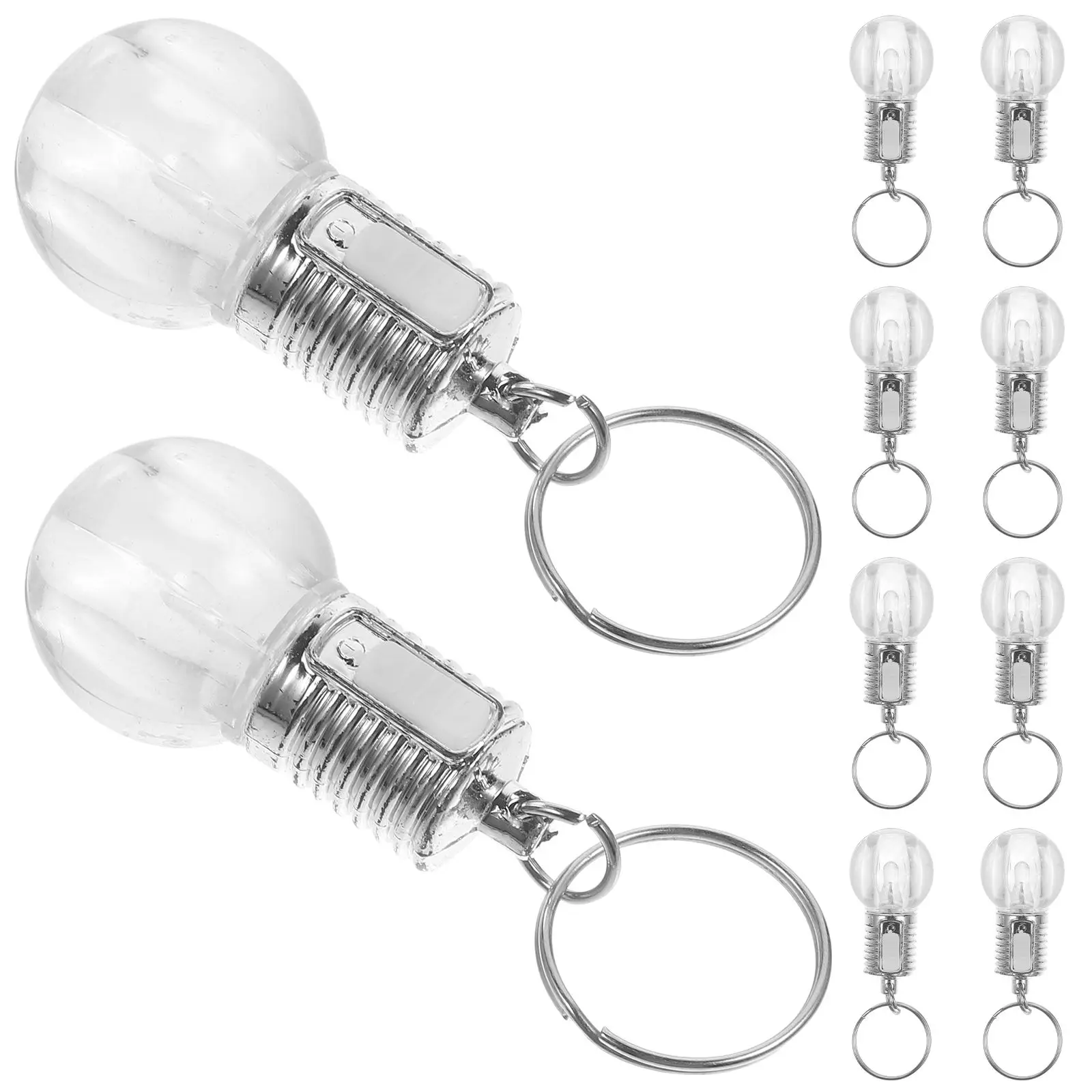 10 Pcs LED Bulb Keychain Light Keyring Lighted Small Pendant Flashlight Mini Torch Fob