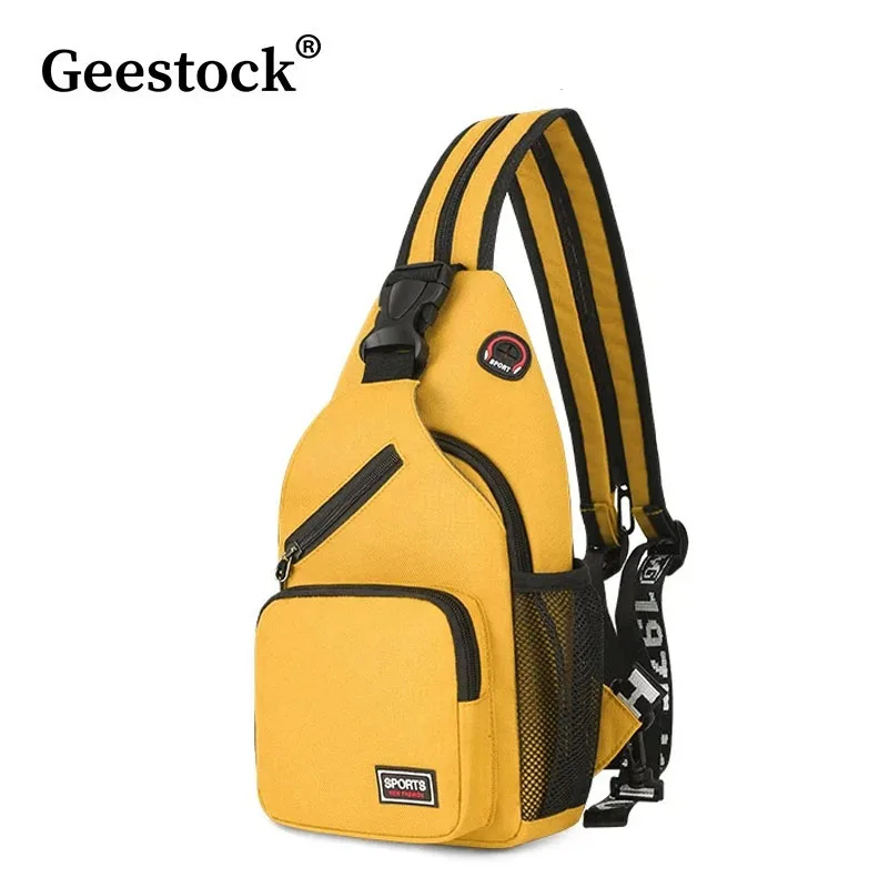 Geestock Chest Bag With Earphone Hole Women Samll Backpack Multi-Functional Rucksacks Female Crossbody Bag Belt Bag