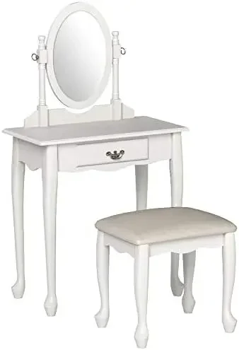 

Home Furnishing Vanity Set with Stool and Mirror