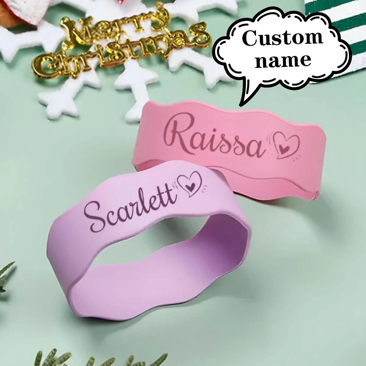 Custom Name Silicone Tumbler Sleeve Band Stretch Soft Anti-Scratch Cup Grip Wrap Outdoor Travel Water Bottle Decor Custom Kid Gi view 4
