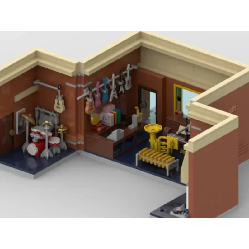 City Street View Model Moc Building Bricks Music Store Architecture Technology Modular DIY Scene Block Gift Christmas Toys