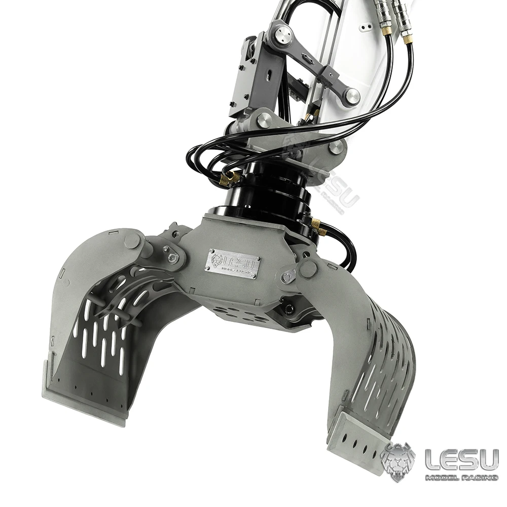 LESU 1/14 hydraulisch graafmachine-model, volledig metalen aanbouwdelen, mechanische grijper met 360° draaibare functie °   Rotatie AT-C0033