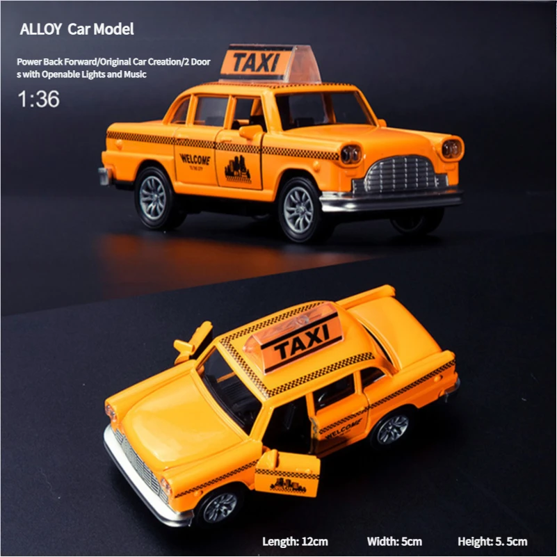 

1:36 модель автомобиля такси из сплава со звуком и светом, литая под давлением игрушка-автомобиль для детей, коллекционные развивающие игрушки, подарок для мальчиков