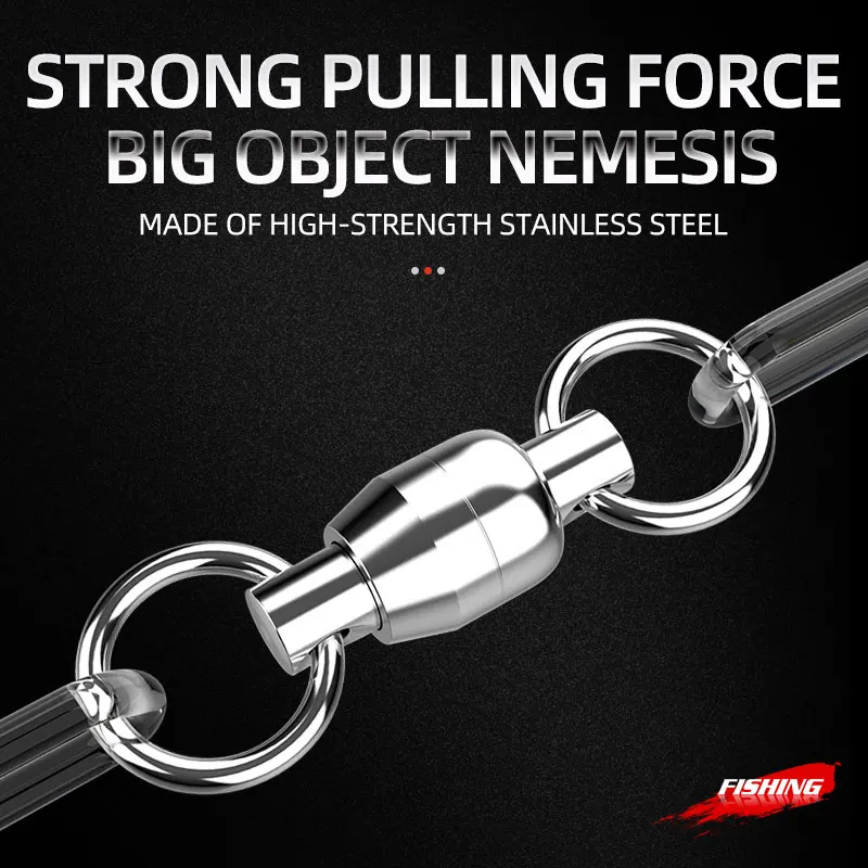 ShareShark 25pcs/box Stainless Steel Curved Pin Bearing Swivel Connector Set Large Bearing Swivel Fishing Tackle Accessory