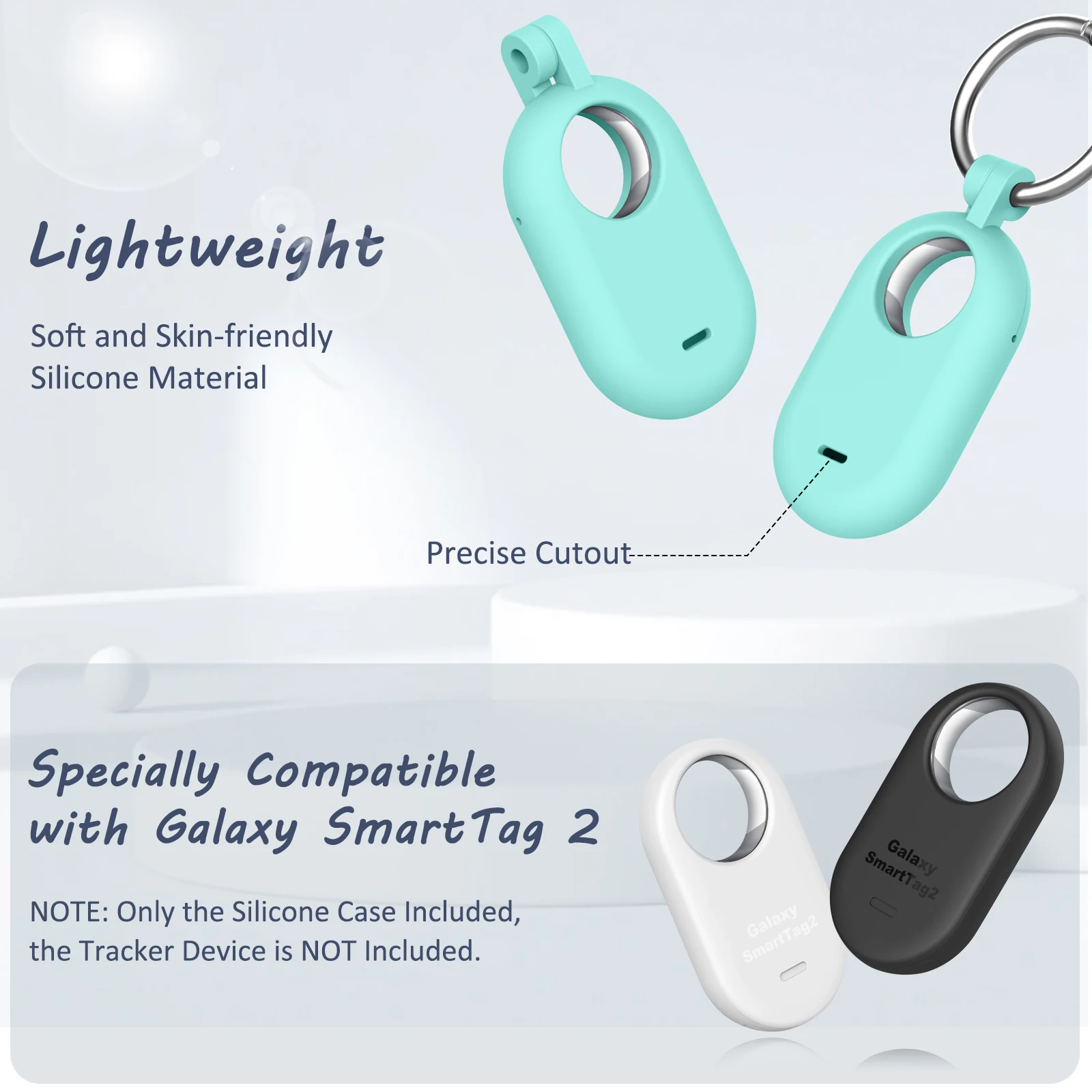 2PCS สําหรับ Samsung Galaxy SmartTag 2 Locator Tracker กรณีพวงกุญแจ Anti-Scratch ป้องกันผิวสําหรับ SmartTag2 Tracker ผู้ถือ