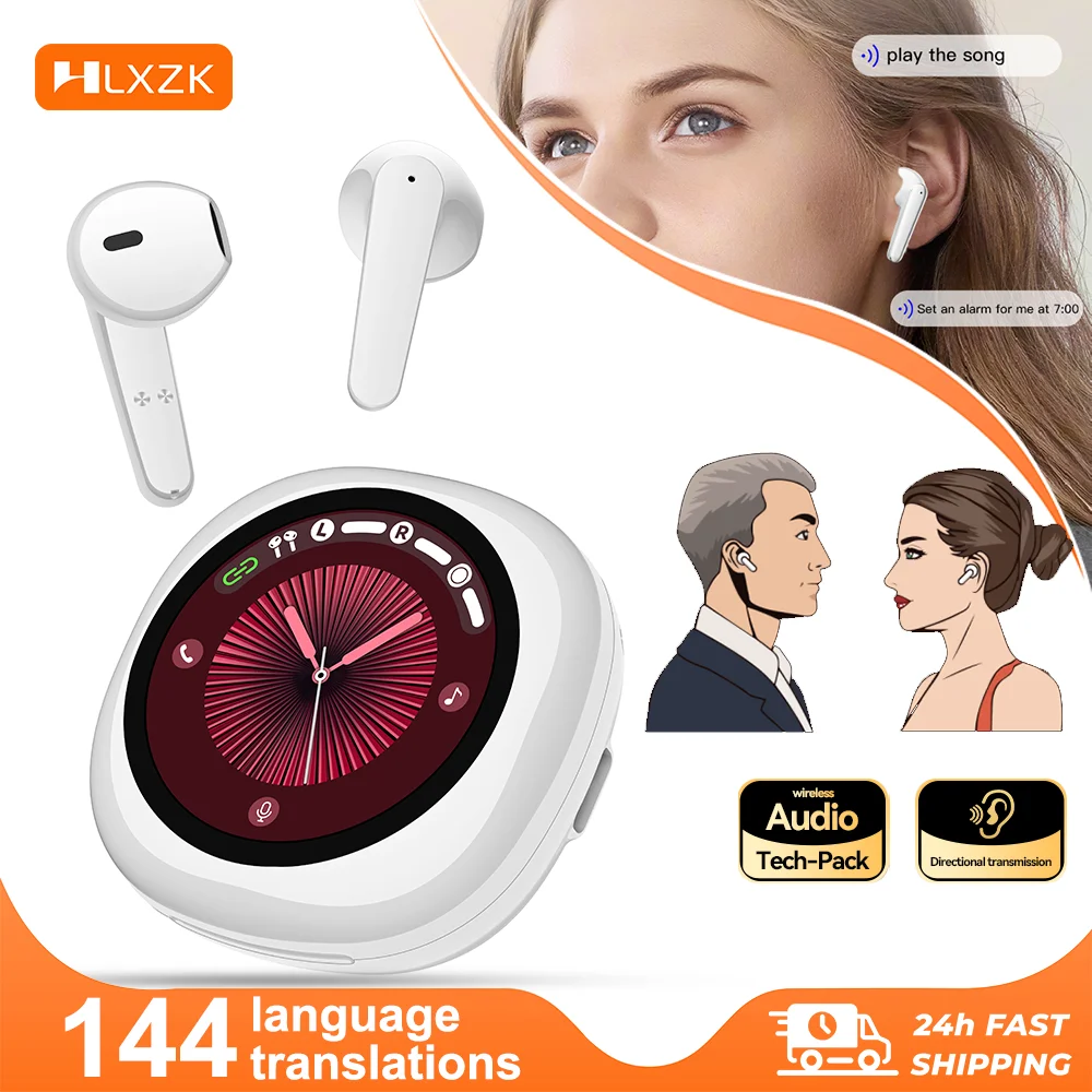 

Translation Headphones with Smart Touch Screen Languages Real-time Translator Wireless Bluetooth 5.4 Headset for Business Travel