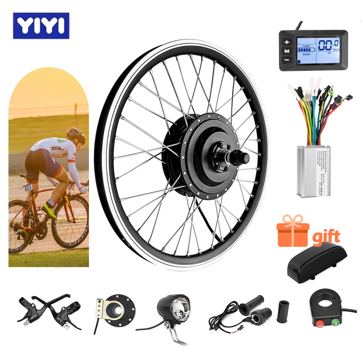

Комплект для переоборудования электрического велосипеда G51 Дисплей Передняя задняя ступица Мотор Колесо Задний кассетный двигатель 20in-700C электровелосипед