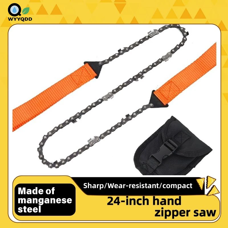 

Outdoor Pocket Zipper Saw, A 24-inch Wire Saw Made of Manganese Steel, Is Used for Cutting Down Trees for Escape and Survival