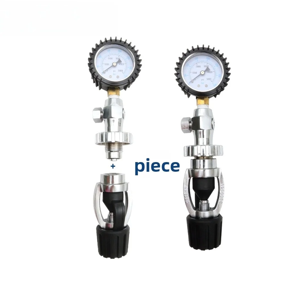 Glycerin Filled Gauge Diving Pressure Gauge Black Strong Scuba Equipment Shock Absorbing Cover PSI And Bar Display