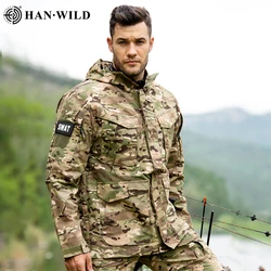 HAN WILD Camping Tactical Climbing Jacket Jackets Men Combat Coat Windproof Windbreaker Thermal Work Coats Hiking Hunting