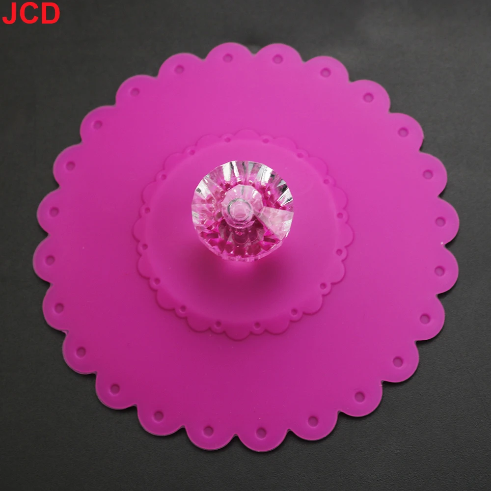 JCD Reusable Silicone Cup Cover with Artificial Diamonds Anti-dust Thermal Insulation Cup Lid Seals Mugs Cover Drinkware Parts