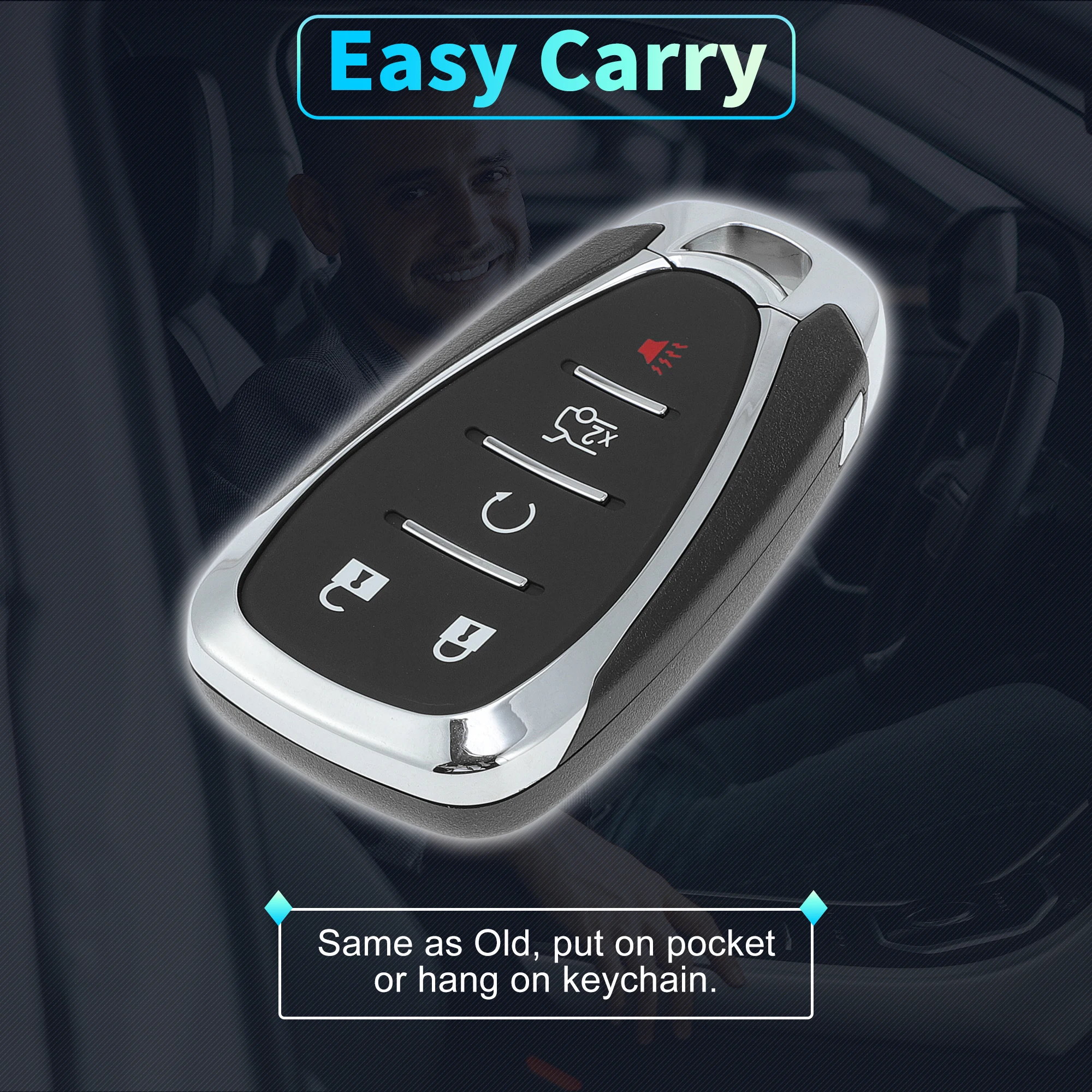 X Autohaux HYQ4ES 433 MHz Chave remota de entrada sem chave para Chevy Malibu Camaro 2021-2023