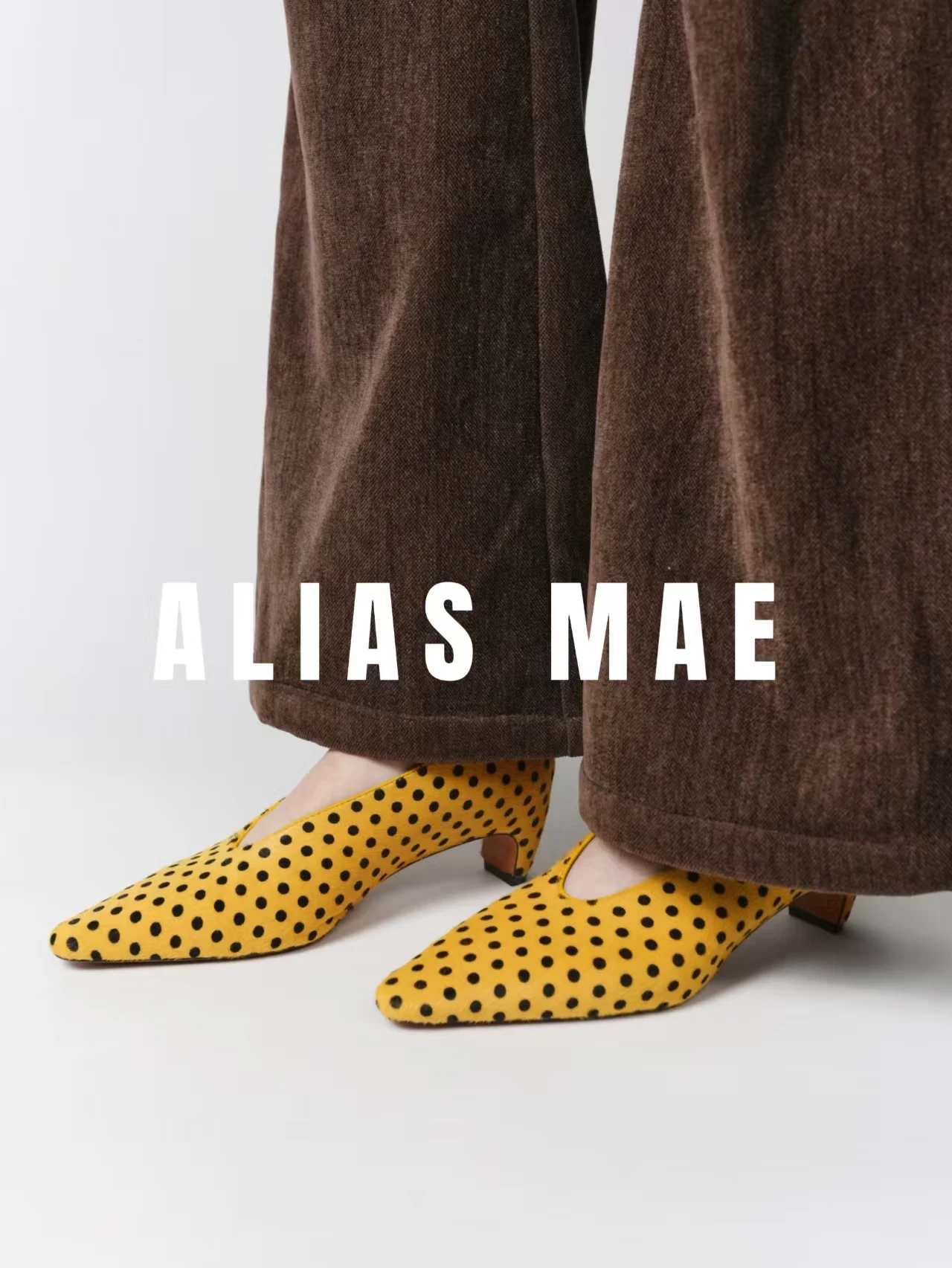 ALIAS MAE 2026 Early Spring New Spotted Horsehair Pointed Low Heel Women's Shallow Mouth Casual Versatile Single Shoes