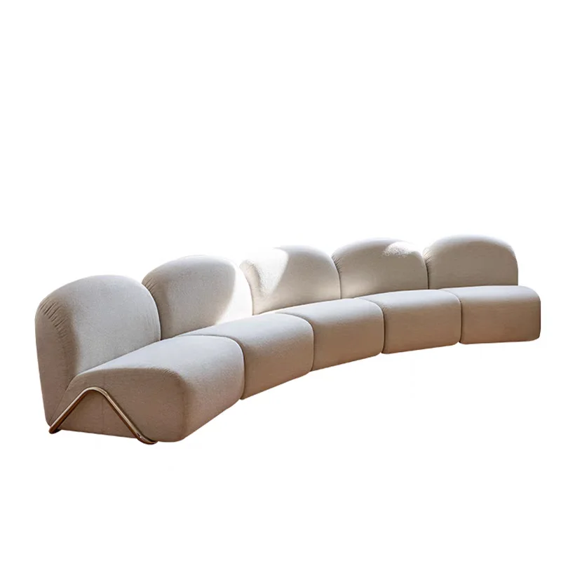 Medieval module special-shaped sofa, French free combination, living room corner, black fabric curved sofa