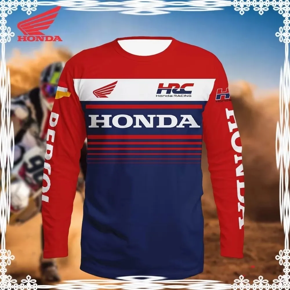 Men's Spring/Autumn Motocross Quick-Drying Teen T-Shirt Long Sleeve T-shirts Sports Motorcycle Racing Fashion Casual​ Top