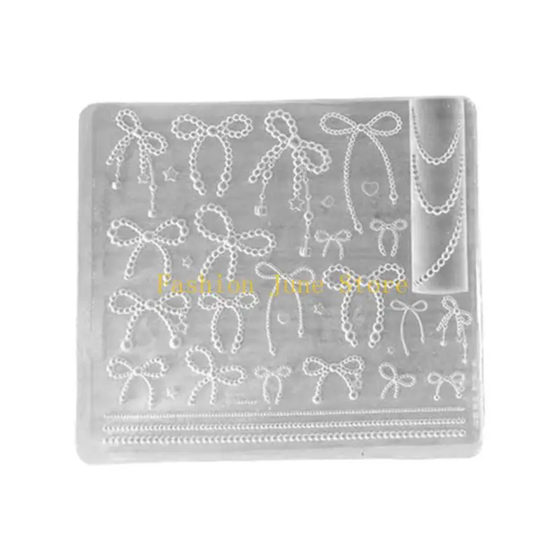 N5KA Decoration Mold Pearls/Shell/Bowknot Stencil Silicone Texture