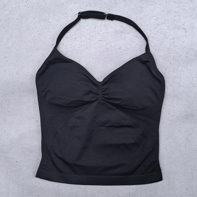 Verstelbare sporttop met bandjes Dames backless gymtop Ingebouwde bh Yogakleding Mouwloze shirts Workout-outfits Tanktop