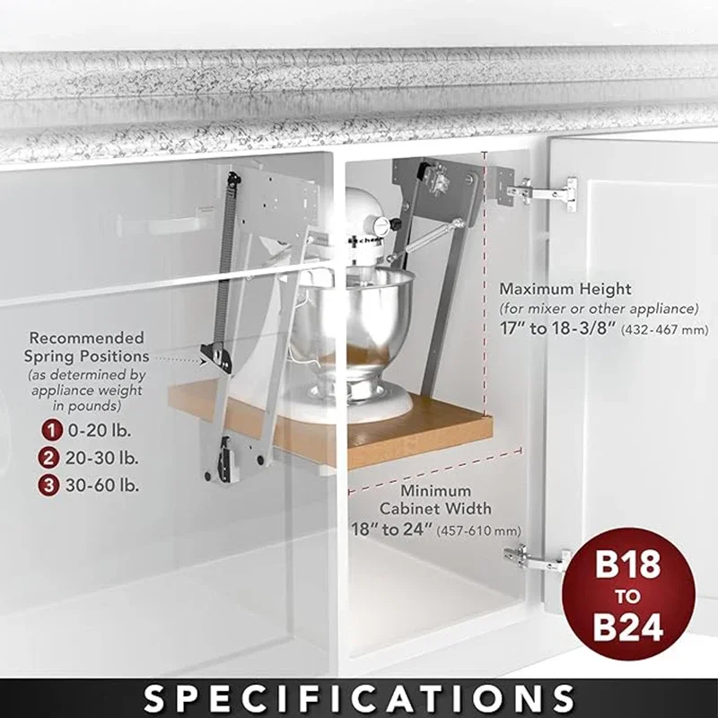 New Design Assist Cabinet Support Telescoping Countertop Extending Mechanism Pop Up Kitchen Aid Stand Mixer Lift