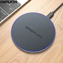 Wireless Charger Pad Ultra-Thin Fast Wireless Induction Charging Station for iPhone 17 16 15 Pro Max Samsung Galaxy S25 S24 S23