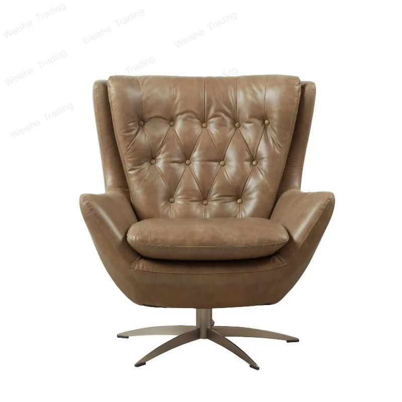 

Американское кресло-тигр из натуральной кожи первого слоя, простое поворотное кресло для отдыха