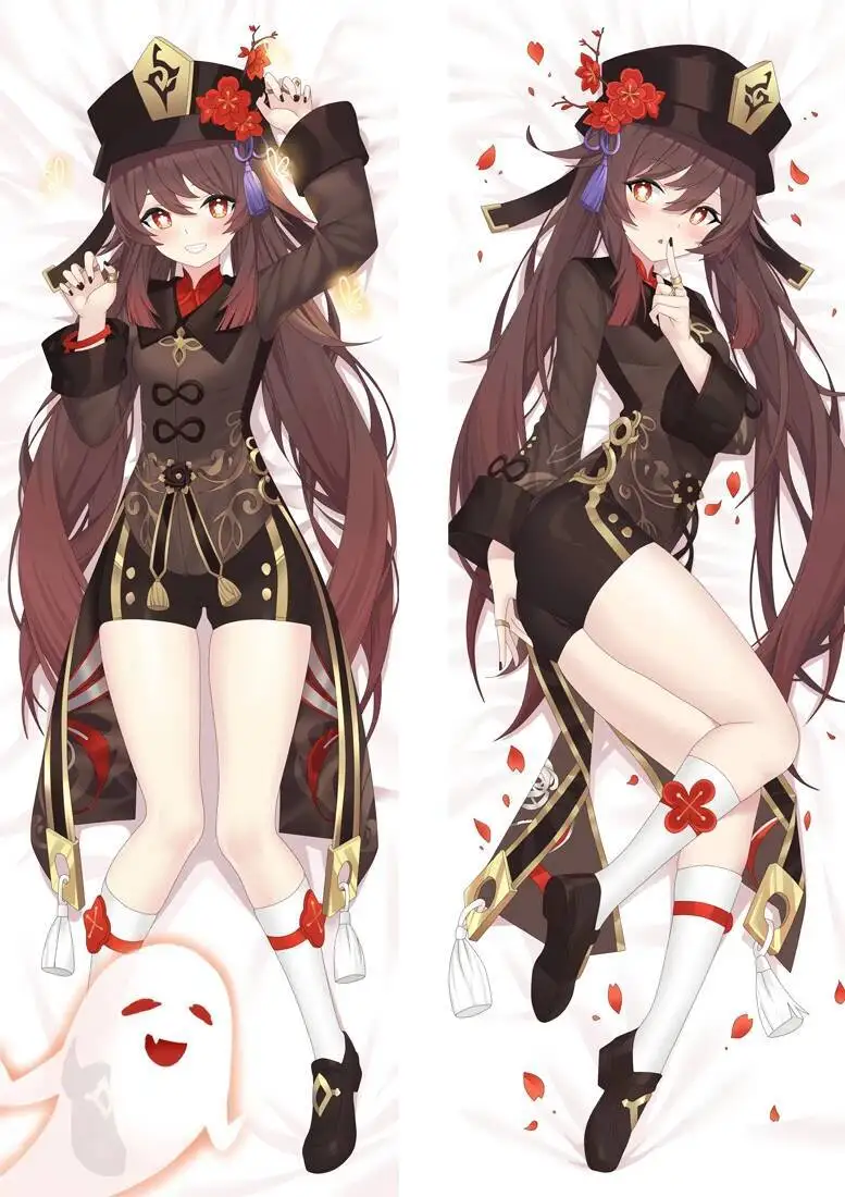 

Game Genshin Impact Hutao Dakimakura Hing Body Case Hu Tao Design Printed Pillow Cover Home Bedding