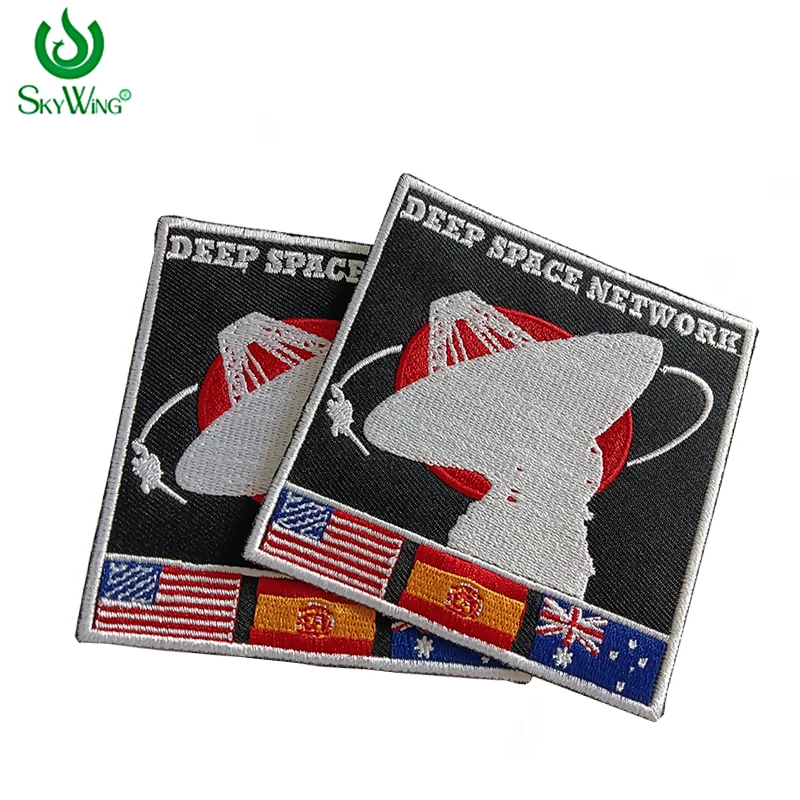 Factory Wholesale Heat Press Custom Backpack Clothing Decorative Space Aviation Embroidered Iron-on Patches