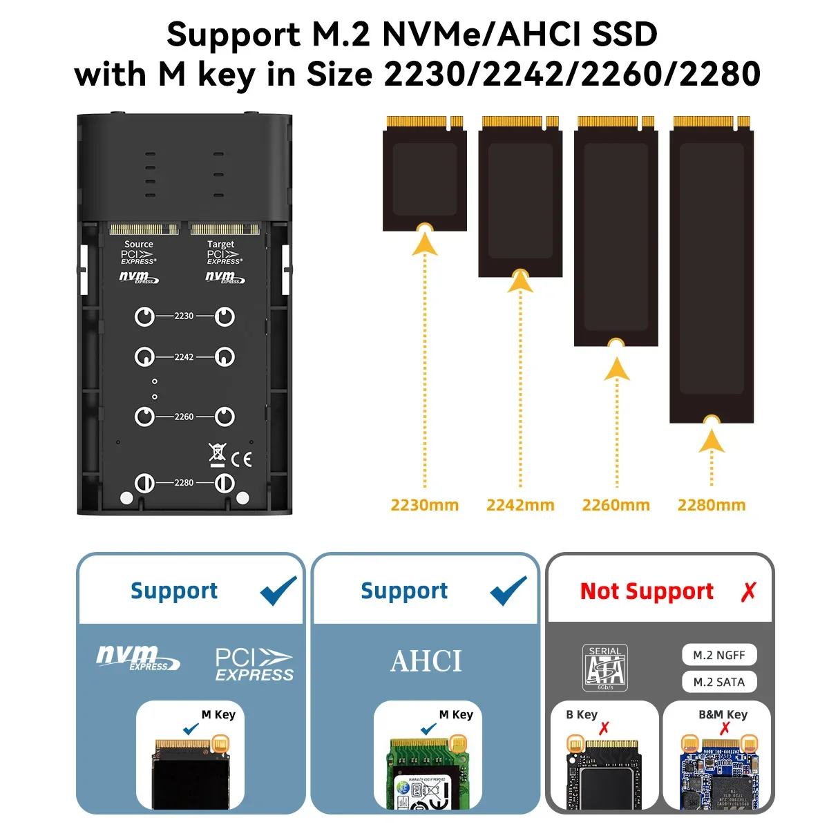 Imagem -05 - Maiwo-dual Bay M.2 Nvme Ssd Enclosure Clone Offline 20gbps Usb c 3.2 Gen2 Case Externo Disco Rígido Copiar Caixa de Armazenamento Copiadora