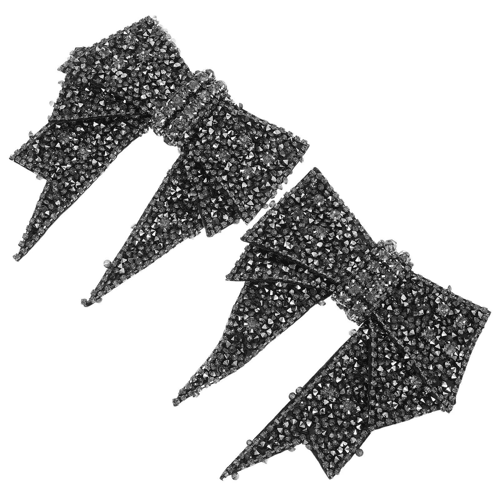 

2pcs Bowknot Rhinestone Charms Diy Decorative Bows For Heels Flats Sneakers Elegant Sparkling Embellishments Ladies Fashion
