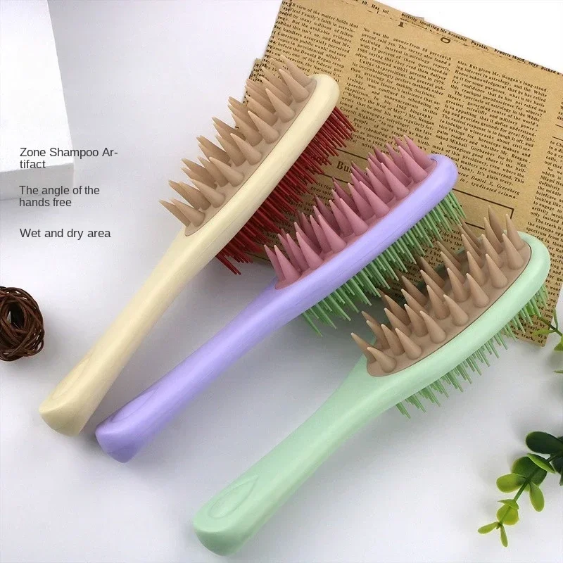 Silicone Shampoo Brush Scalp Massage Brush Head Washing Comb two-sided Hair Massager Bath Brush Body Scrubber Hair Accessories