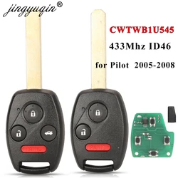 jingyuqin CWTWB1U545 433Mhz ID46 Chip 3/4 Buttons Smart Remote Key Fob For Honda Pilot 2005 2006 2007 2008 1788A-FWB1U545