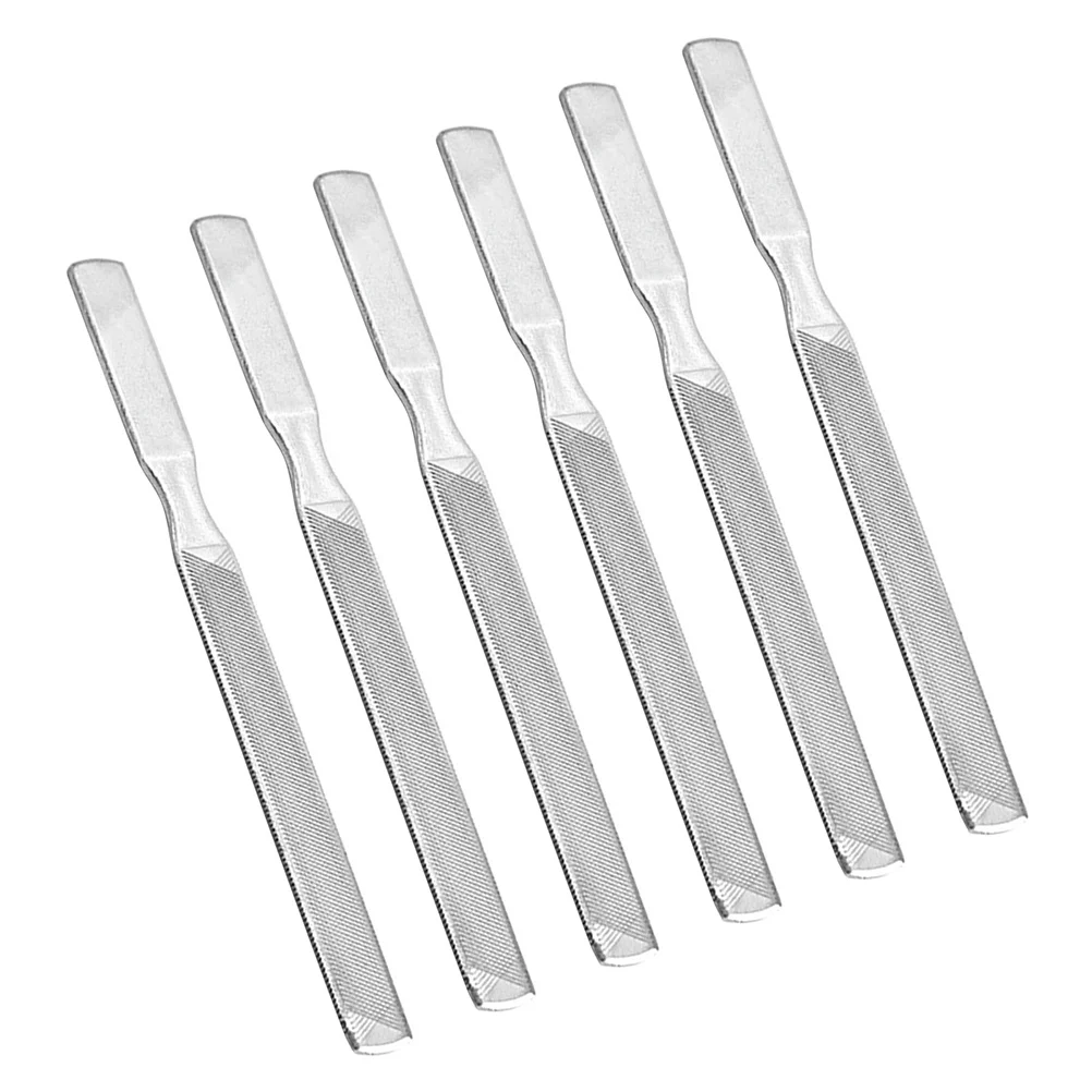 

6Pcs Stainless Steel Nail Files Durable Long Handle Design Perfect for Professional Personal Use Nail File Manicure Tools