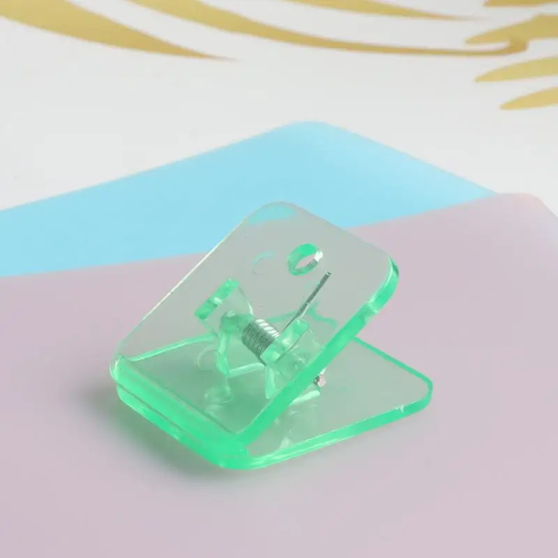 1/5pcs Kawaii Square Paper Clips Transparent File Documents Binder Clip Index Page Holder Ticket Clamp Planner Bookmarks Office
