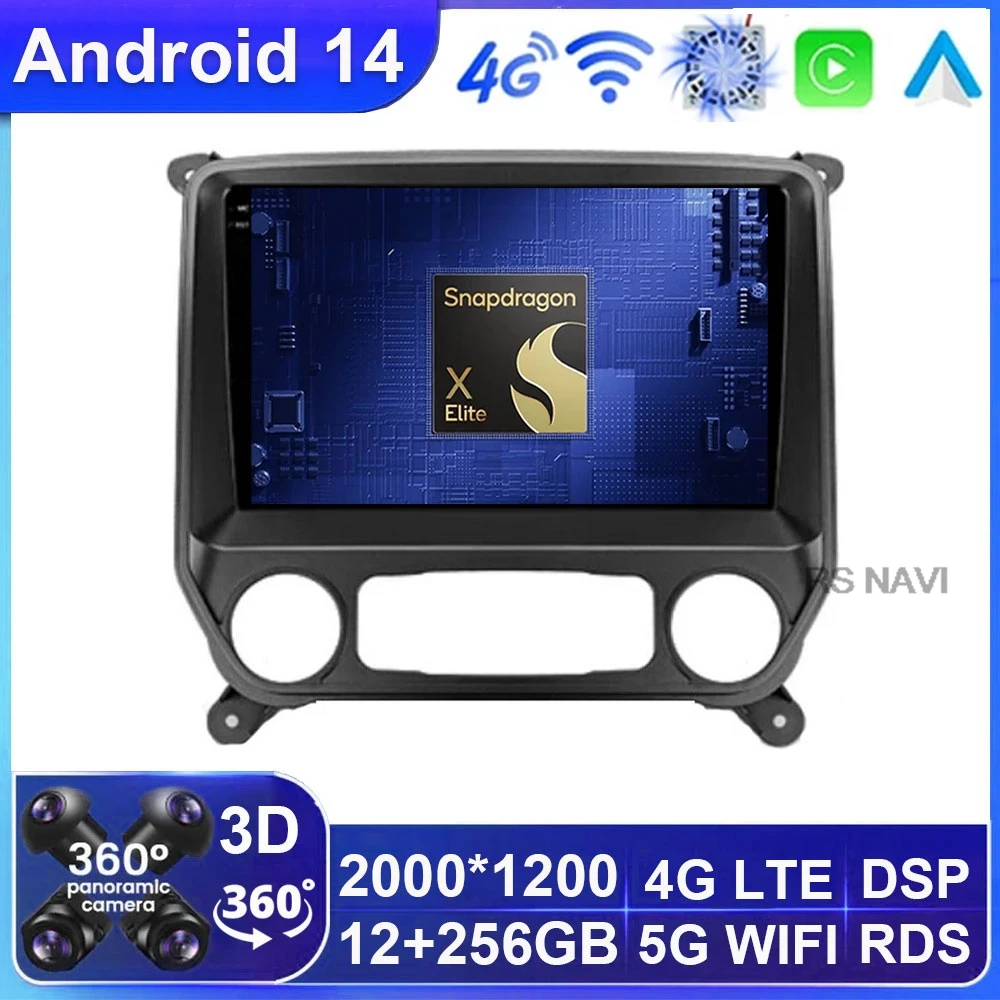 

Android 14 For Chevrolet Silverado 3 GMTK2 2013 - 2019 Car Radio Navigation GPS Multimedia Video Player No 2din Head Unit Stereo