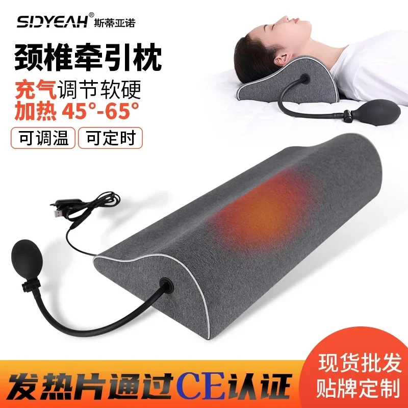 Inflatable Cervical Spine Pillow Ergonomic Orthopedic Memory Foam USB Hot Compress Pillows Neck Spine Heated Pillow For Sleeping