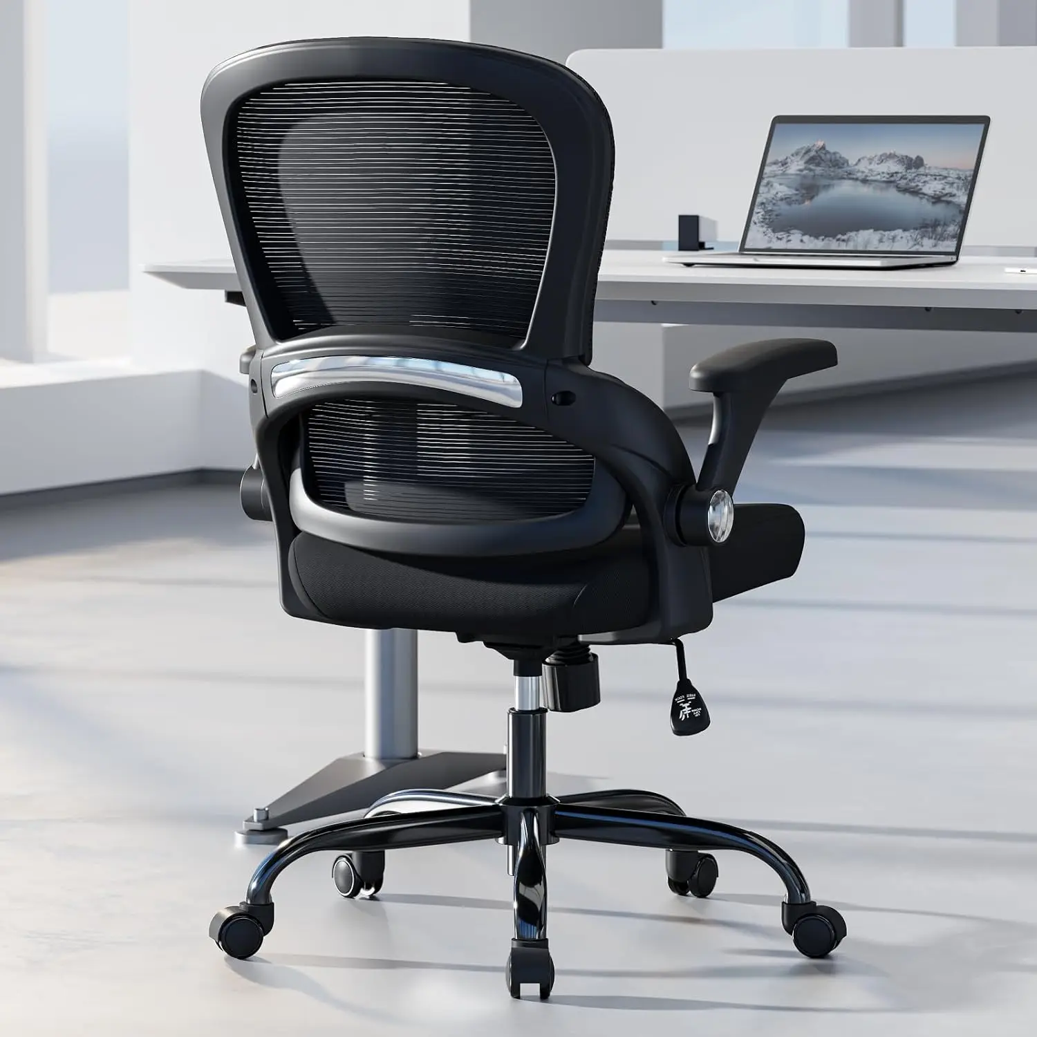 Ergonomic Office Chair with Back Support, 330lbs Wide Seat Big and Tall Desk Chair, Breathable Mesh Home Office Chair Black