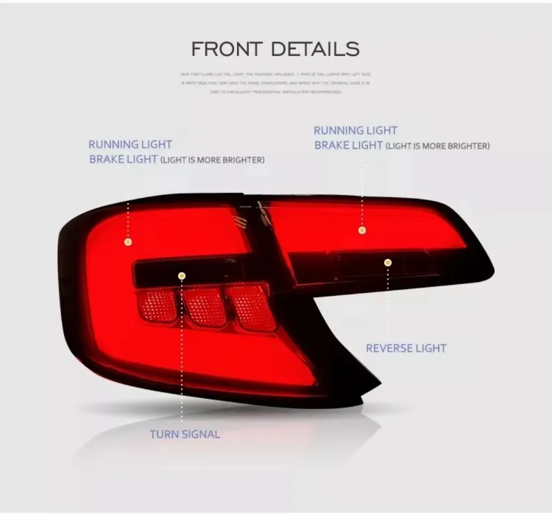 LED Tail Lights for Toyota camry 2012-2014 US Models With Running Light Reverse Light Turn Signal