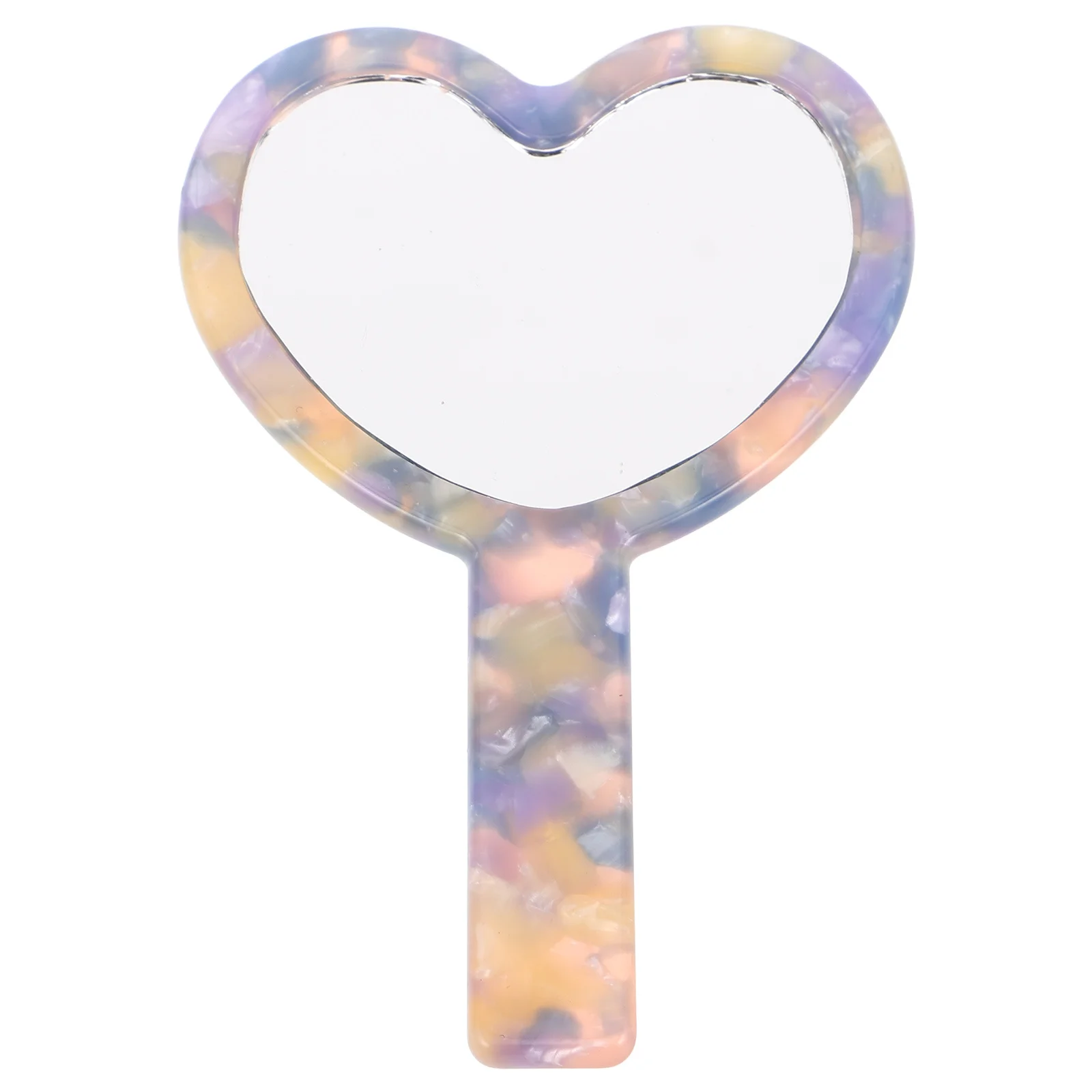 Tablero de acetato Espejo de maquillaje compacto en forma de corazón Mini espejo de viaje portátil Espejos de mano Espejos de mano