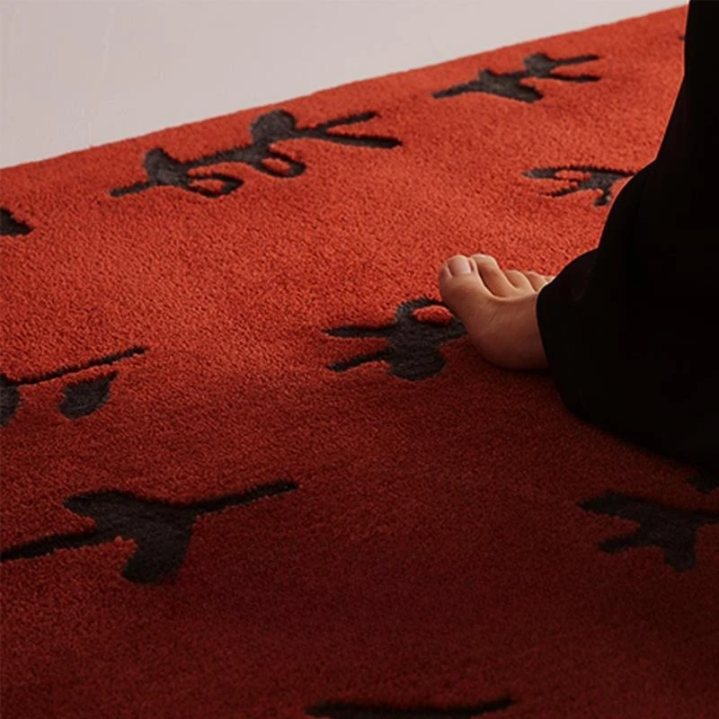 Medieval red design living room, high-end handmade, lovely special-shaped bedroom with carpet