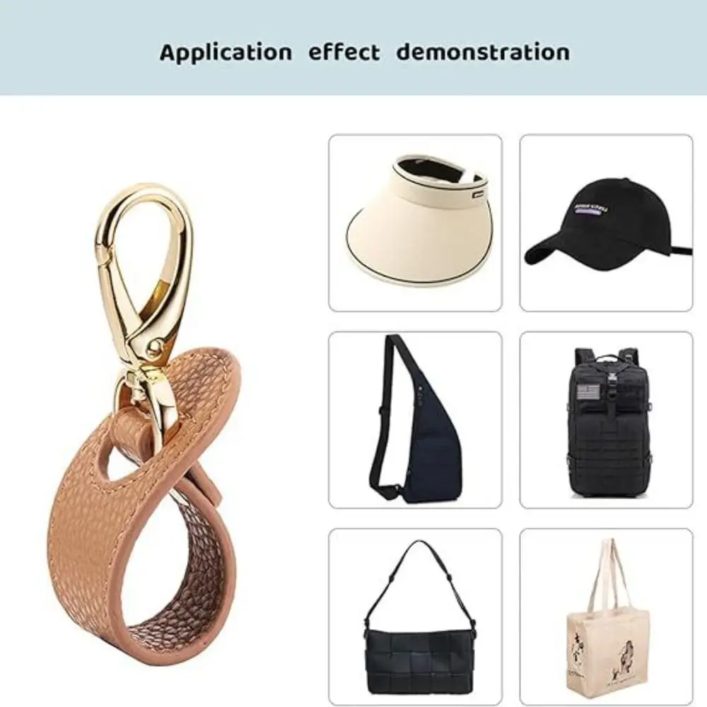 PU Leather Golf Baseball Hat Clip Solid Color Clips On Bag Travel Hat Clip Hat Strap Wallet Buckle Hat Holder Camping Hiking