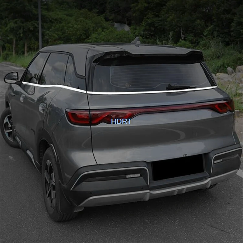 For BYD Yuan UP 2024 + Accessories Exterior Sticker Car Styling Rear Trunk Window Trim Tail Door Strip Cover Side Glass Molding