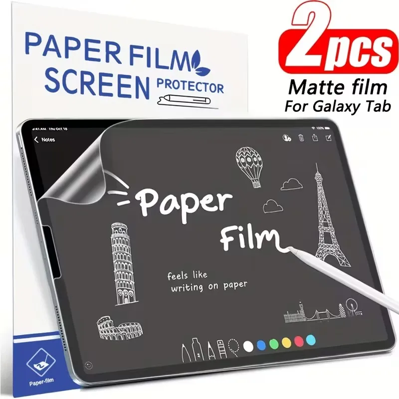 2Pcs Paper Feeling Film For Samsung Galaxy Tab S7 S9 Fe S7 S8 S9 Plus Ultra S6 Lite A8 A9 A7 Smooth Writing Screen Protector